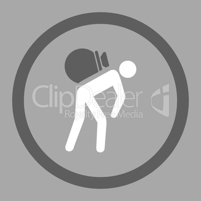 Porter flat dark gray and white colors rounded glyph icon