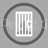 Prison flat dark gray and white colors rounded glyph icon