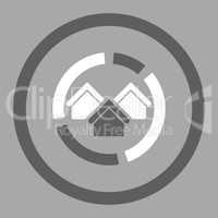 Realty diagram flat dark gray and white colors rounded glyph icon