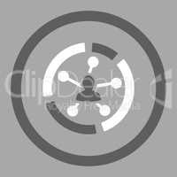 Relations diagram flat dark gray and white colors rounded glyph icon