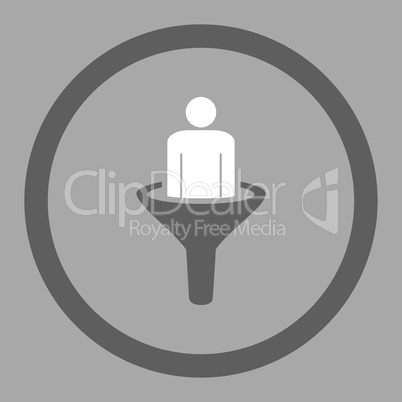 Sales funnel flat dark gray and white colors rounded glyph icon