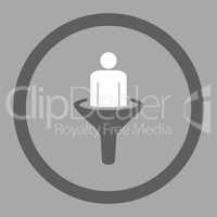 Sales funnel flat dark gray and white colors rounded glyph icon
