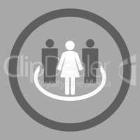 Society flat dark gray and white colors rounded glyph icon