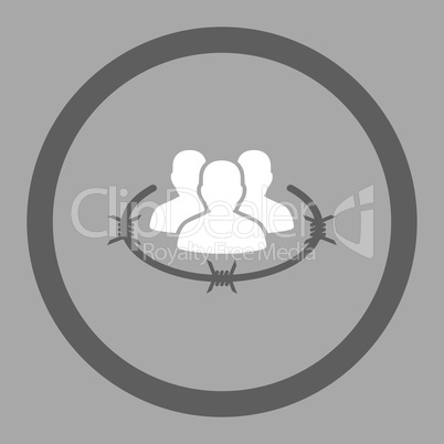 Strict management flat dark gray and white colors rounded glyph icon