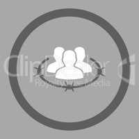 Strict management flat dark gray and white colors rounded glyph icon