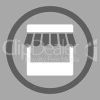 Store flat dark gray and white colors rounded glyph icon