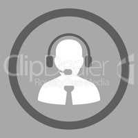 Support chat flat dark gray and white colors rounded glyph icon