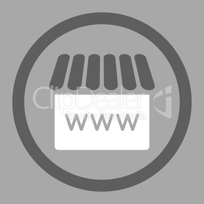 Webstore flat dark gray and white colors rounded glyph icon