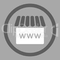 Webstore flat dark gray and white colors rounded glyph icon