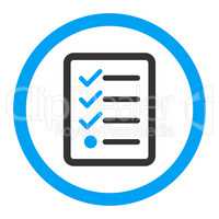 Checklist flat blue and gray colors rounded glyph icon