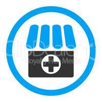 Drugstore flat blue and gray colors rounded glyph icon