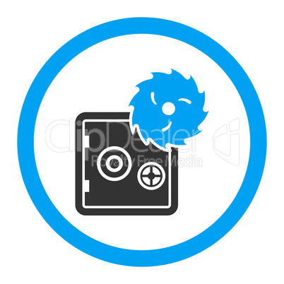 Hacking theft flat blue and gray colors rounded glyph icon