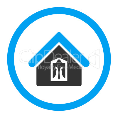 Home flat blue and gray colors rounded glyph icon