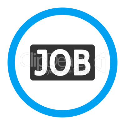 Job flat blue and gray colors rounded glyph icon