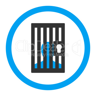 Prison flat blue and gray colors rounded glyph icon
