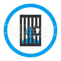 Prison flat blue and gray colors rounded glyph icon