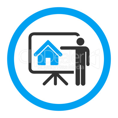 Realtor flat blue and gray colors rounded glyph icon