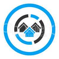 Realty diagram flat blue and gray colors rounded glyph icon