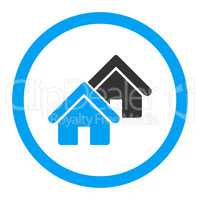 Realty flat blue and gray colors rounded glyph icon