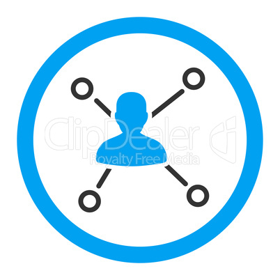 Relations flat blue and gray colors rounded glyph icon