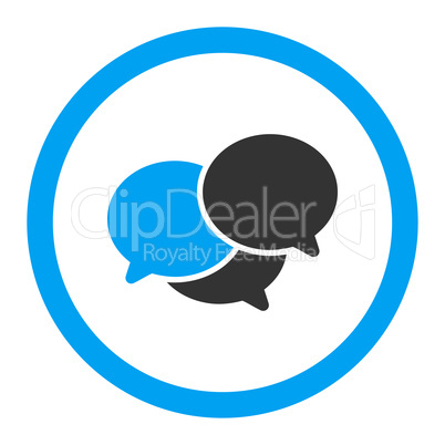 Webinar flat blue and gray colors rounded glyph icon