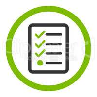 Checklist flat eco green and gray colors rounded glyph icon