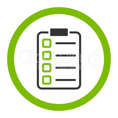 Examination flat eco green and gray colors rounded glyph icon