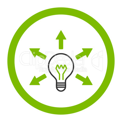 Idea flat eco green and gray colors rounded glyph icon