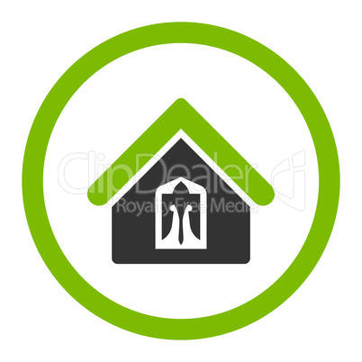 Home flat eco green and gray colors rounded glyph icon