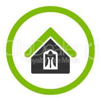 Home flat eco green and gray colors rounded glyph icon