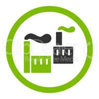 Industry flat eco green and gray colors rounded glyph icon