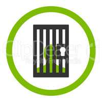 Prison flat eco green and gray colors rounded glyph icon