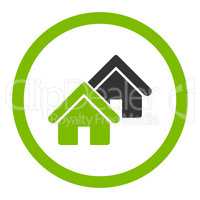 Realty flat eco green and gray colors rounded glyph icon