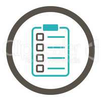 Examination flat grey and cyan colors rounded glyph icon