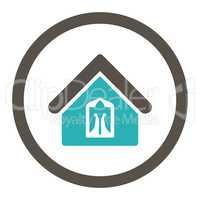 Home flat grey and cyan colors rounded glyph icon