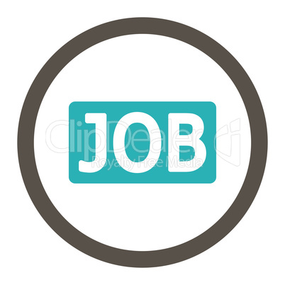 Job flat grey and cyan colors rounded glyph icon