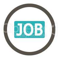 Job flat grey and cyan colors rounded glyph icon
