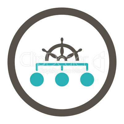 Rule flat grey and cyan colors rounded glyph icon