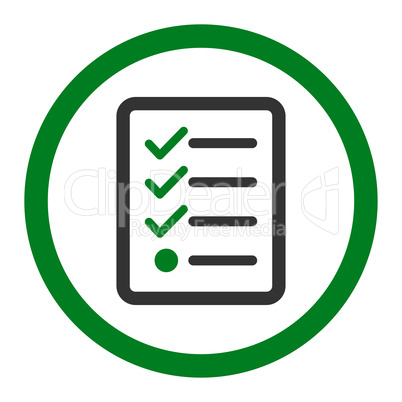 Checklist flat green and gray colors rounded glyph icon