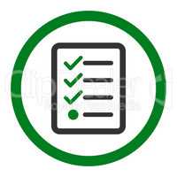 Checklist flat green and gray colors rounded glyph icon