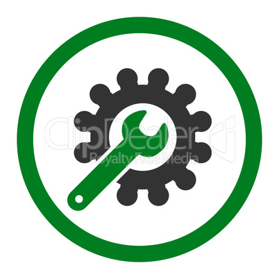 Customization flat green and gray colors rounded glyph icon