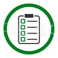 Examination flat green and gray colors rounded glyph icon