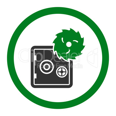 Hacking theft flat green and gray colors rounded glyph icon