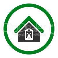 Home flat green and gray colors rounded glyph icon