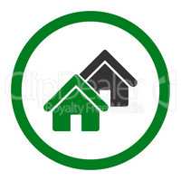 Realty flat green and gray colors rounded glyph icon