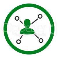 Relations flat green and gray colors rounded glyph icon