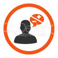 Arguments flat orange and gray colors rounded glyph icon
