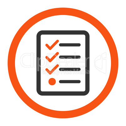 Checklist flat orange and gray colors rounded glyph icon