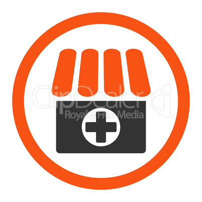 Drugstore flat orange and gray colors rounded glyph icon