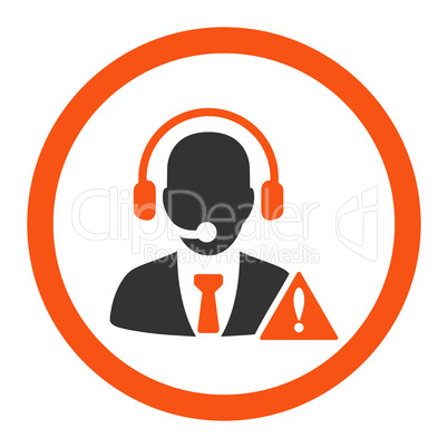 Emergency service flat orange and gray colors rounded glyph icon